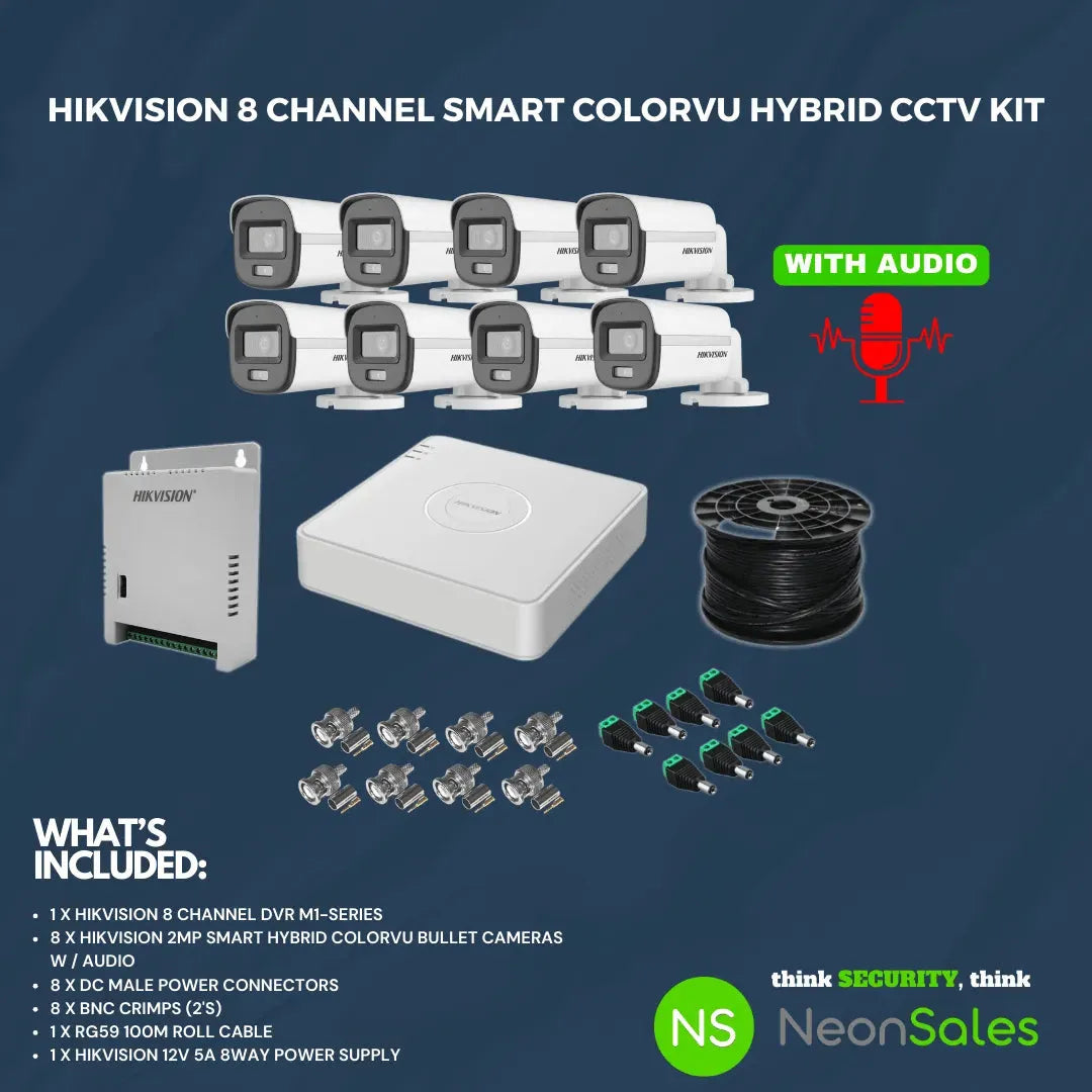 HIKVISION 8CH HYBRID COLORVU CCTV KIT - RG59 - Tophatter's Army Deals COMBOS - Tophatter Daily Deals