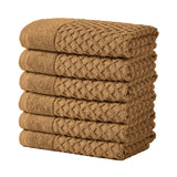 Cotton Diamond Waffle Weave Bath Towel Set - Grayson Collection Hand Towel (Pack of 6) Mocha Bath - Tophatter Daily Deals