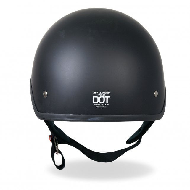 Hot Leathers D.O.T. Flat Black Matte Finish Motorcycle Helmet Helmet DOT - Tophatter Daily Deals