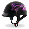 Hot Leathers D.O.T. Purple Blackout Eagle Gloss Black Finish Motorcycle Helmet Helmet DOT - Tophatter Daily Deals