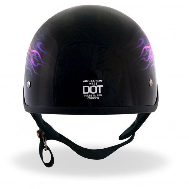 Hot Leathers D.O.T. Purple Blackout Eagle Gloss Black Finish Motorcycle Helmet Helmet DOT - Tophatter Daily Deals
