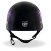 Hot Leathers D.O.T. Purple Blackout Eagle Gloss Black Finish Motorcycle Helmet Helmet DOT - Tophatter Daily Deals