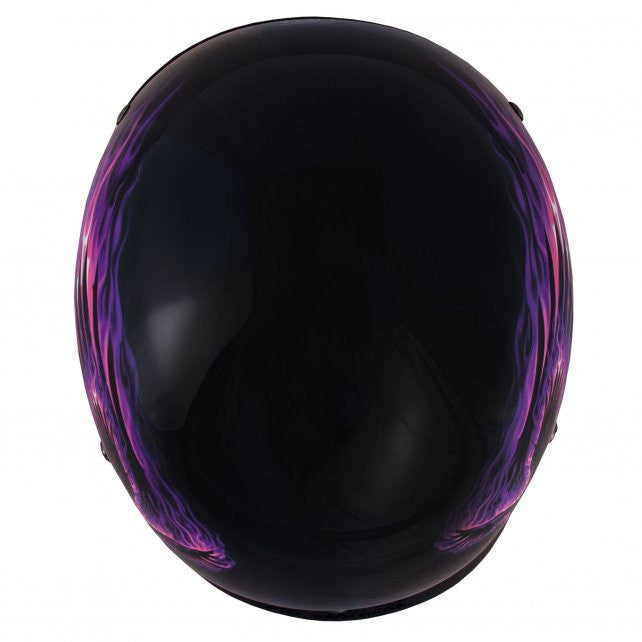 Hot Leathers D.O.T. Purple Blackout Eagle Gloss Black Finish Motorcycle Helmet Helmet DOT - Tophatter Daily Deals