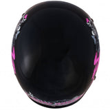 Hot Leathers D.O.T. Lady Rider w/ Roses Gloss Black Finish Motorcycle Helmet Helmet DOT - Tophatter Daily Deals