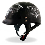 Hot Leathers D.O.T. Biker For Life Gloss Black Finish Motorcycle Helmet Helmet DOT - Tophatter Daily Deals