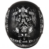 Hot Leathers D.O.T. Biker For Life Gloss Black Finish Motorcycle Helmet Helmet DOT - Tophatter Daily Deals