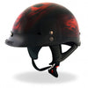 Hot Leathers D.O.T. Red Skull Flames Gloss Black Finish Motorcycle Helmet Helmet DOT - Tophatter Daily Deals