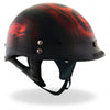 Hot Leathers D.O.T. Red Skull Flames Gloss Black Finish Motorcycle Helmet Helmet DOT - Tophatter Daily Deals