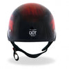 Hot Leathers D.O.T. Red Skull Flames Gloss Black Finish Motorcycle Helmet Helmet DOT - Tophatter Daily Deals