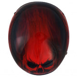 Hot Leathers D.O.T. Red Skull Flames Gloss Black Finish Motorcycle Helmet Helmet DOT - Tophatter Daily Deals