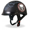 Hot Leathers D.O.T. Stencil Skull Matte Black Finish Motorcycle Helmet Helmet DOT - Tophatter Daily Deals