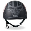 Hot Leathers D.O.T. Stencil Skull Matte Black Finish Motorcycle Helmet Helmet DOT - Tophatter Daily Deals