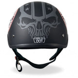 Hot Leathers D.O.T. Stencil Skull Matte Black Finish Motorcycle Helmet Helmet DOT - Tophatter Daily Deals