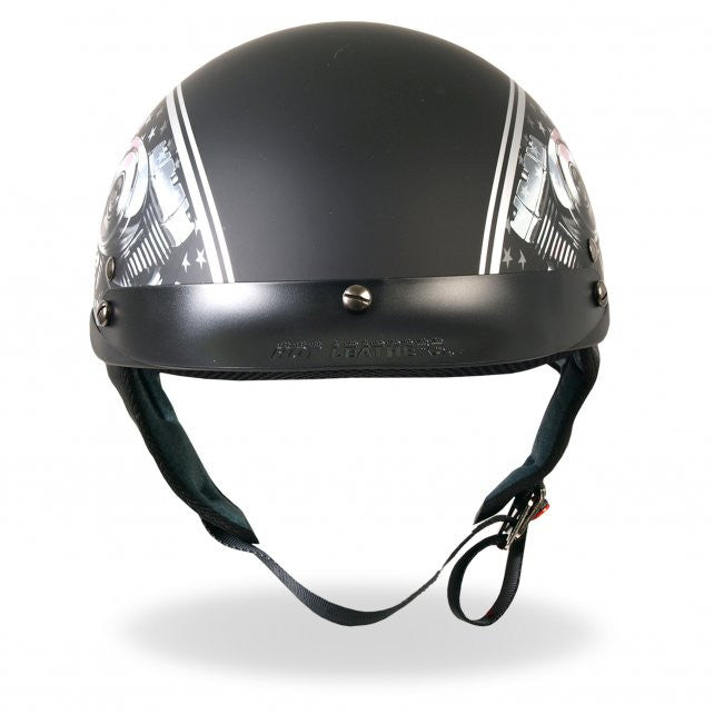 Hot Leathers D.O.T. American Eagle Matte Black Motorcycle Helmet Helmet DOT - Tophatter Daily Deals
