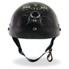 Hot Leathers D.O.T. Electric Skull Gloss Black Finish Motorcycle Helmet Helmet DOT - Tophatter Daily Deals