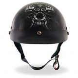 Hot Leathers D.O.T. Electric Skull Gloss Black Finish Motorcycle Helmet Helmet DOT - Tophatter Daily Deals