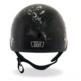 Hot Leathers D.O.T. Electric Skull Gloss Black Finish Motorcycle Helmet Helmet DOT - Tophatter Daily Deals