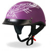 Hot Leathers D.O.T. Ladies Pinstripe Upwing Matte Purple Motorcycle Helmet Helmet DOT - Tophatter Daily Deals