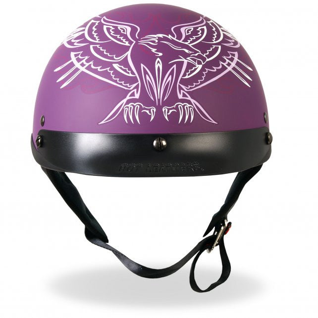 Hot Leathers D.O.T. Ladies Pinstripe Upwing Matte Purple Motorcycle Helmet Helmet DOT - Tophatter Daily Deals