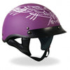 Hot Leathers D.O.T. Ladies Pinstripe Upwing Matte Purple Motorcycle Helmet Helmet DOT - Tophatter Daily Deals
