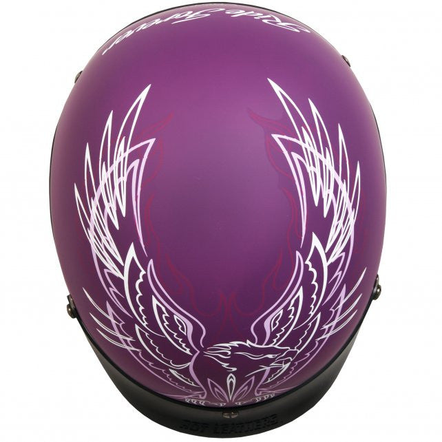 Hot Leathers D.O.T. Ladies Pinstripe Upwing Matte Purple Motorcycle Helmet Helmet DOT - Tophatter Daily Deals
