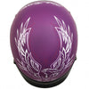 Hot Leathers D.O.T. Ladies Pinstripe Upwing Matte Purple Motorcycle Helmet Helmet DOT - Tophatter Daily Deals