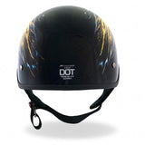 Hot Leathers D.O.T. USA Eagle Gloss Black Finish Motorcycle Helmet Helmet DOT - Tophatter Daily Deals