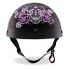 Hot Leathers D.O.T. Sugar Skull Matte Black Finish Motorcycle Helmet Helmet DOT - Tophatter Daily Deals