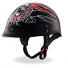 Hot Leathers D.O.T. Stitches Skull Gloss Black Finish Motorcycle Helmet Helmet DOT - Tophatter Daily Deals