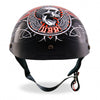 Hot Leathers D.O.T. Stitches Skull Gloss Black Finish Motorcycle Helmet Helmet DOT - Tophatter Daily Deals