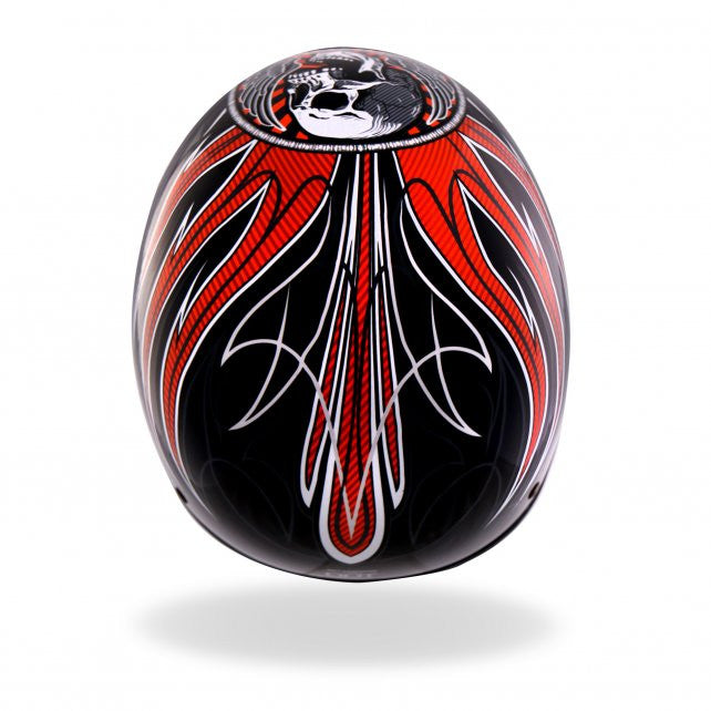 Hot Leathers D.O.T. Stitches Skull Gloss Black Finish Motorcycle Helmet Helmet DOT - Tophatter Daily Deals