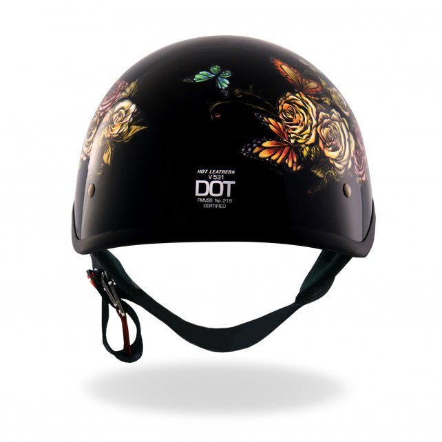 Hot Leathers D.O.T. Key Lock Heart Gloss Black Finish Motorcycle Helmet Helmet DOT - Tophatter Daily Deals