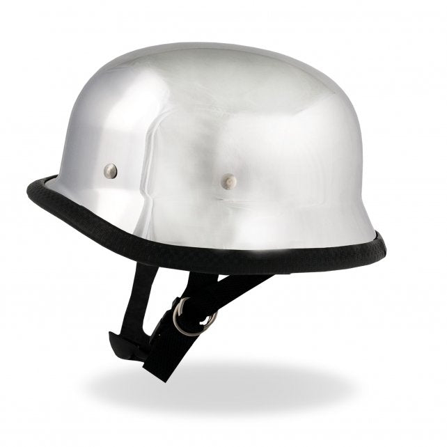 Hot Leathers German Style Chrome Low Profile Novelty Helmet Helmet Novelty - Tophatter Daily Deals