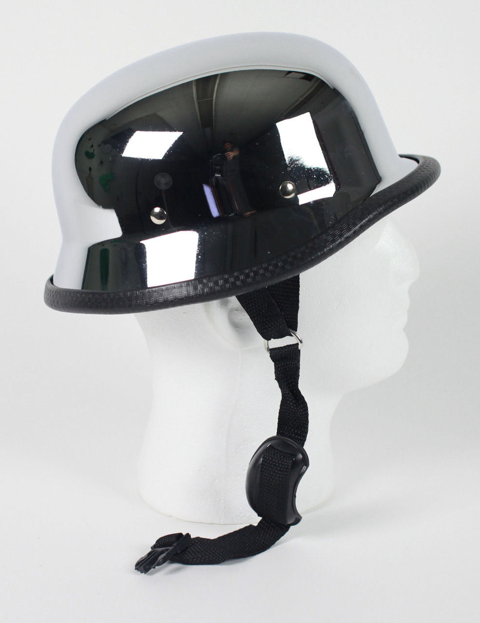 Hot Leathers German Style Chrome Low Profile Novelty Helmet Helmet Novelty - Tophatter Daily Deals