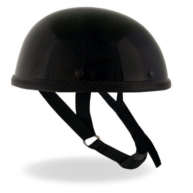 Hot Leathers Turtle Style Gloss Black Low Profile Novelty Helmet Shiny Helmet Novelty - Tophatter Daily Deals