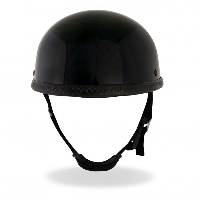 Hot Leathers Turtle Style Gloss Black Low Profile Novelty Helmet Shiny Helmet Novelty - Tophatter Daily Deals