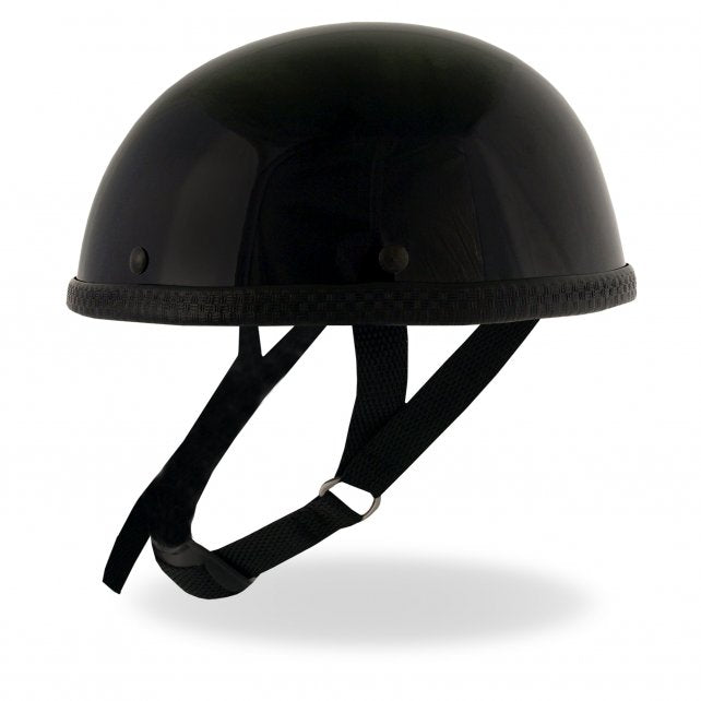Hot Leathers Turtle Style Gloss Black Low Profile Novelty Helmet Shiny Helmet Novelty - Tophatter Daily Deals