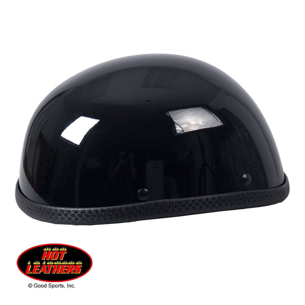 Hot Leathers Eagle Style Gloss Black Low Profile Novelty Helmet Shiny Helmet Novelty - Tophatter Daily Deals