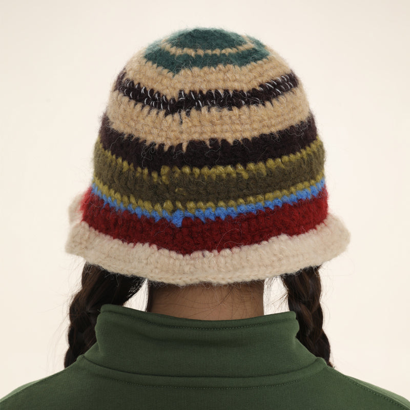 Handmade Crochet Striped Knitted Beanies Hat Cap - Tophatter Daily Deals