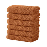 Cotton Diamond Waffle Weave Bath Towel Set - Grayson Collection Hand Towel (Pack of 6) Copper Bath - Tophatter Daily Deals