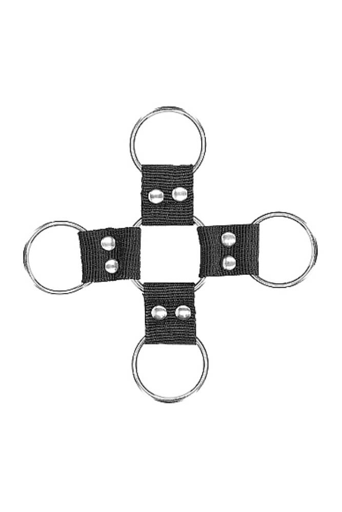 Ouch by Shots Toys - Black & White - Velcro Hogtie with Hand & Ankle Cuffs - Black BDSM - Tophatter Daily Deals