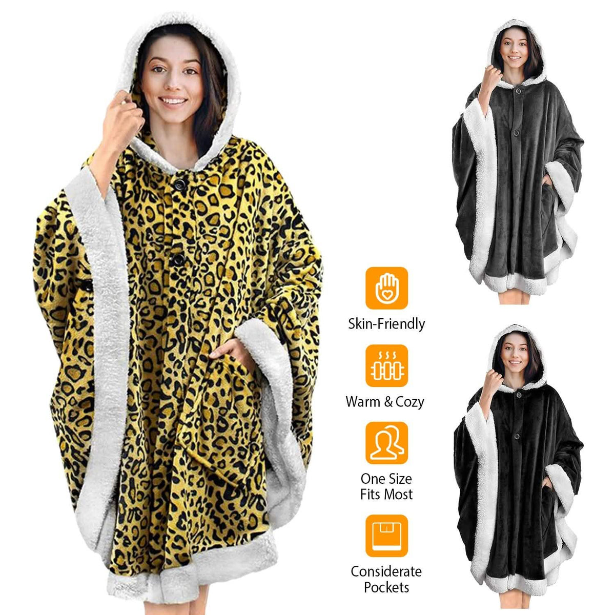 Hoodie Blanket Snuggle Robe Women's Loungewear - Tophatter Daily Deals