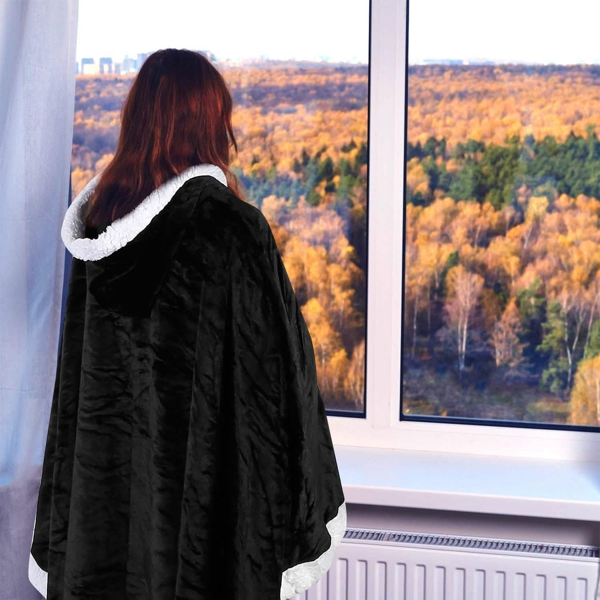 Hoodie Blanket Snuggle Robe Women's Loungewear - Tophatter Daily Deals