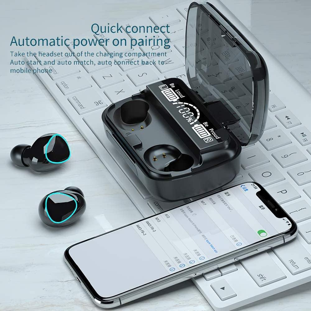 Hornorm Bluetooth 5.1 Earphones Auto Pairing Bluetooth Headphones In-Ear Headphones - Tophatter Daily Deals