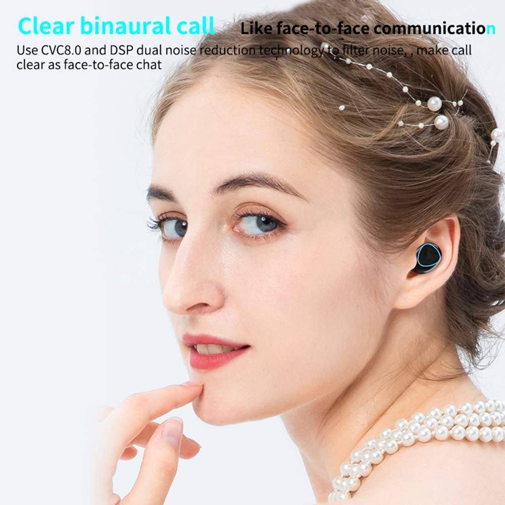 Hornorm Bluetooth 5.1 Earphones Auto Pairing Bluetooth Headphones In-Ear Headphones - Tophatter Daily Deals