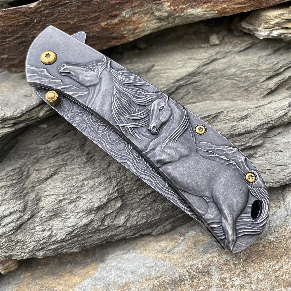 3D Horse Sculpture Folding Knife - Tophatter Daily Deals