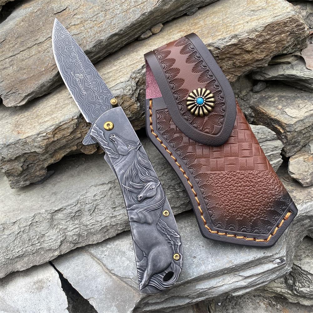 3D Horse Sculpture Folding Knife Knife & Case - Tophatter Daily Deals