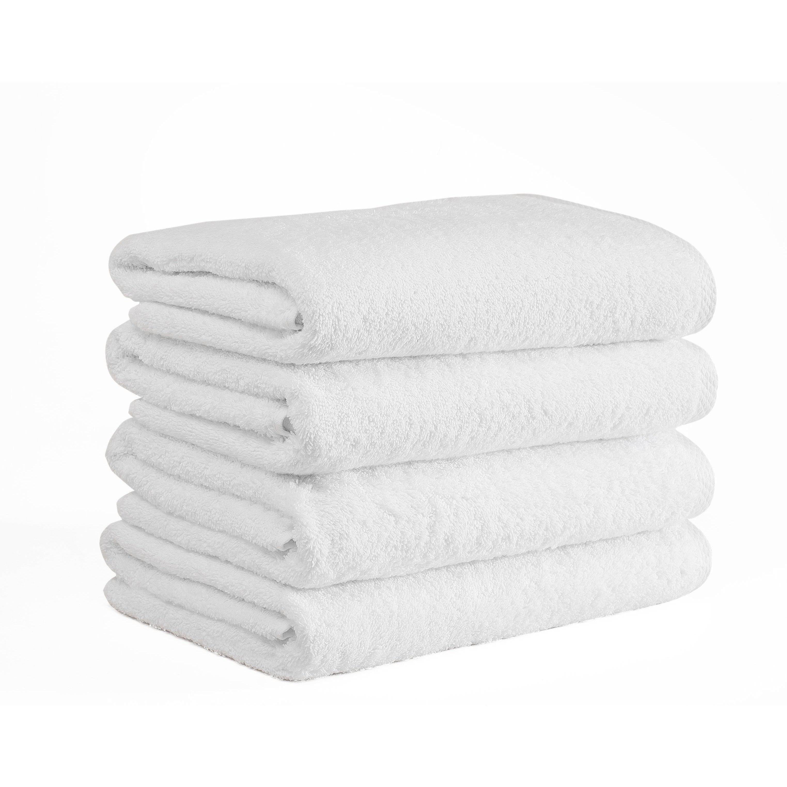 Hospitality Turkish Cotton Bath Towels - 4 Pieces White 27x54 Bath Towel - Tophatter Daily Deals