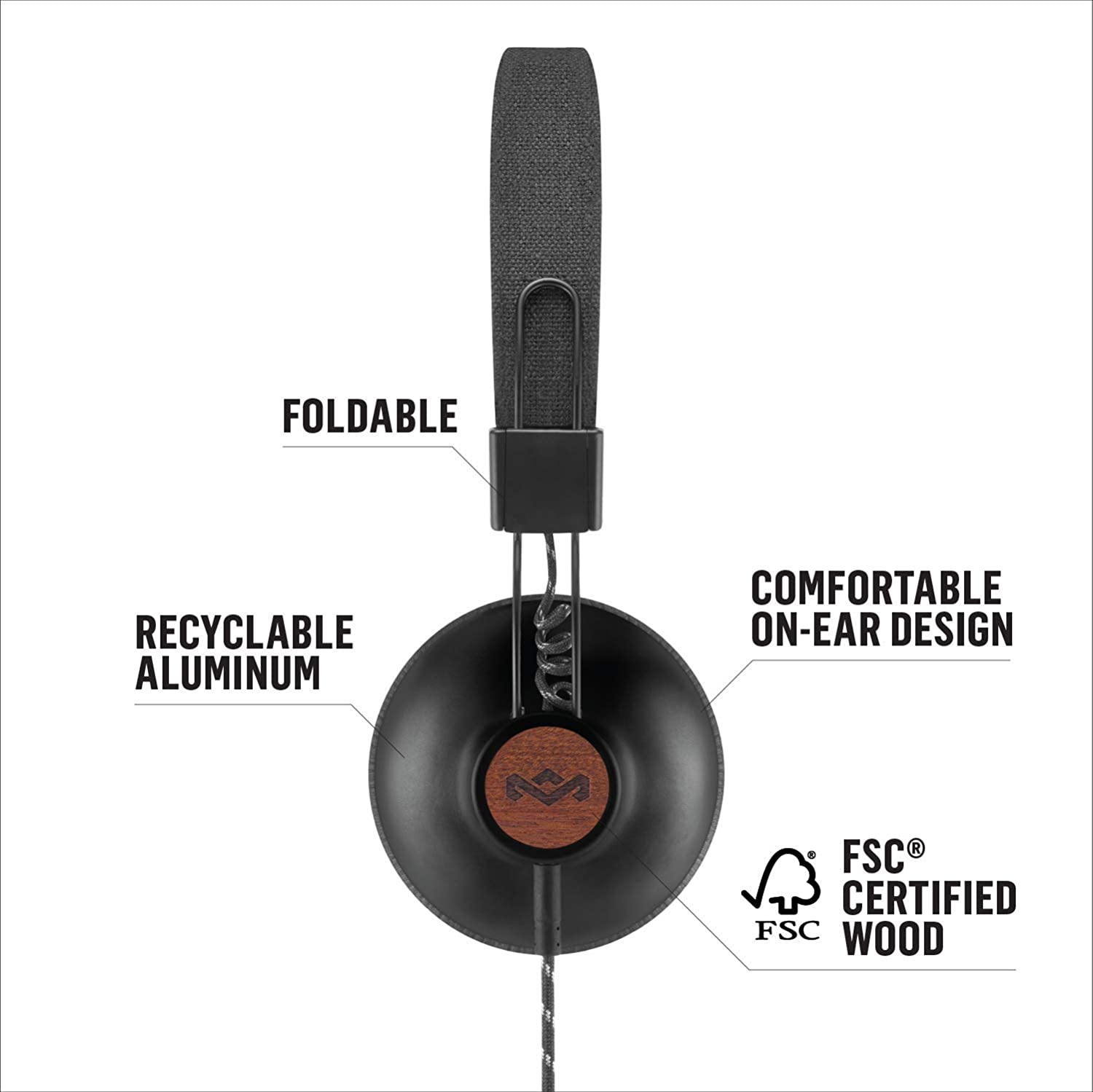 House of Marley Positive Vibration 2 Over-Ear Wired Headphones Over-Ear Headphones - Tophatter Daily Deals