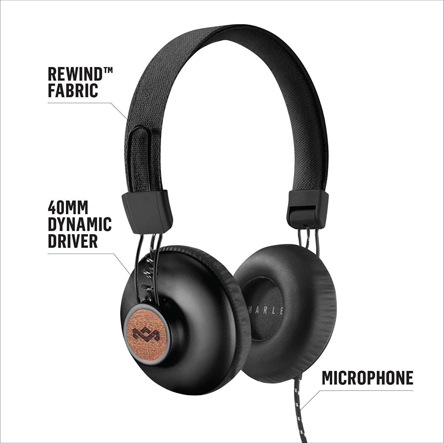 House of Marley Positive Vibration 2 Over-Ear Wired Headphones Over-Ear Headphones - Tophatter Daily Deals